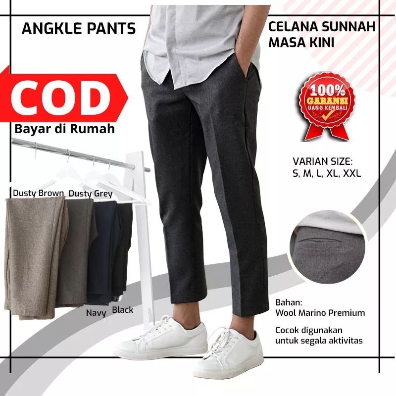 [READY SIAP KIRIM] (Pict  2) Celana Sunnah Ammar Pants | Ankle Pants Pria by Alsamen Hijab Alsa