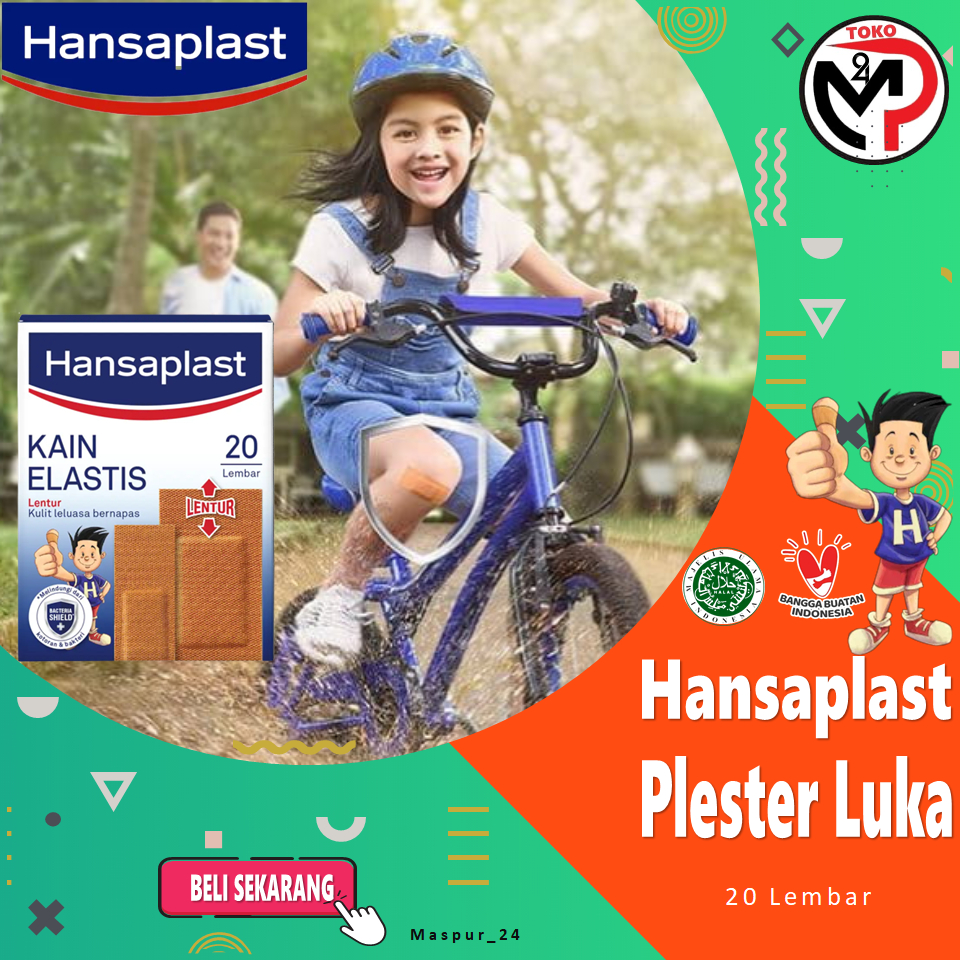 Hansaplast Kain Elastis 20 Mix Jumbo Plester Luka Penutup Luka Anak Plester Anti Air.