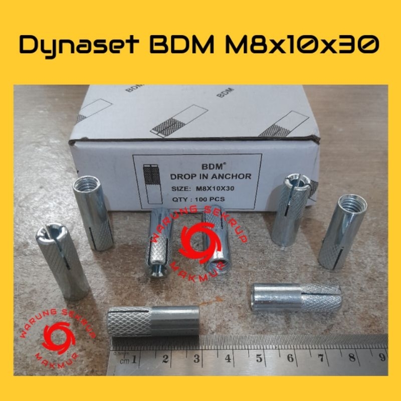 (5 pcs) Dynaset M8 / Dinaset 8mm / Drop In Anchor M8