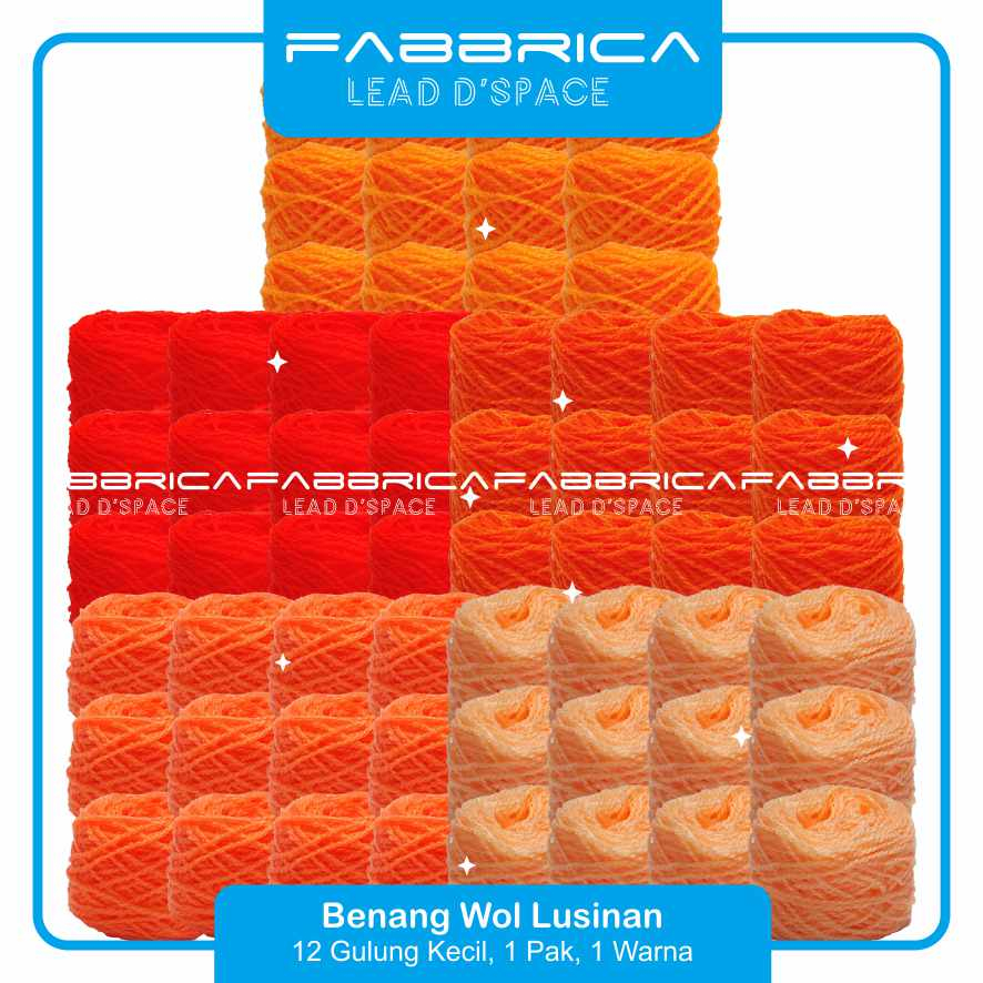 Fabbrica - Benang Wol Vonel Lusinan 12pcs Kecil Salem Orange / Benang Wool Rajut Sulam Kristik Vonel