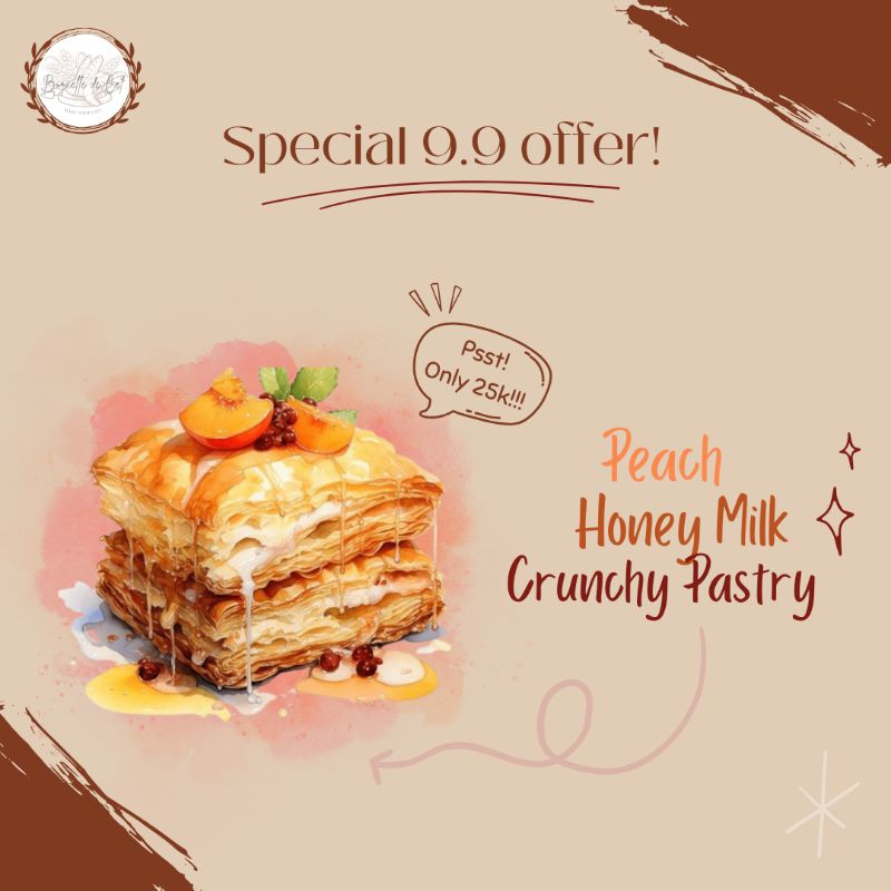 

Peach Honey Milk Crunchy Pastry