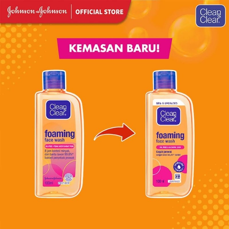 Clean & clear Foaming Pace wash 100ml .Sabun muka clear and clear 100ml.cuci muka clear n clear Oren