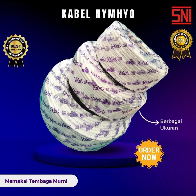 Kabel HYO Tembaga/ Kabel Listrik PER METER Serabut Putih Dan Hitam/ kabel instalasi ringan lampu rum