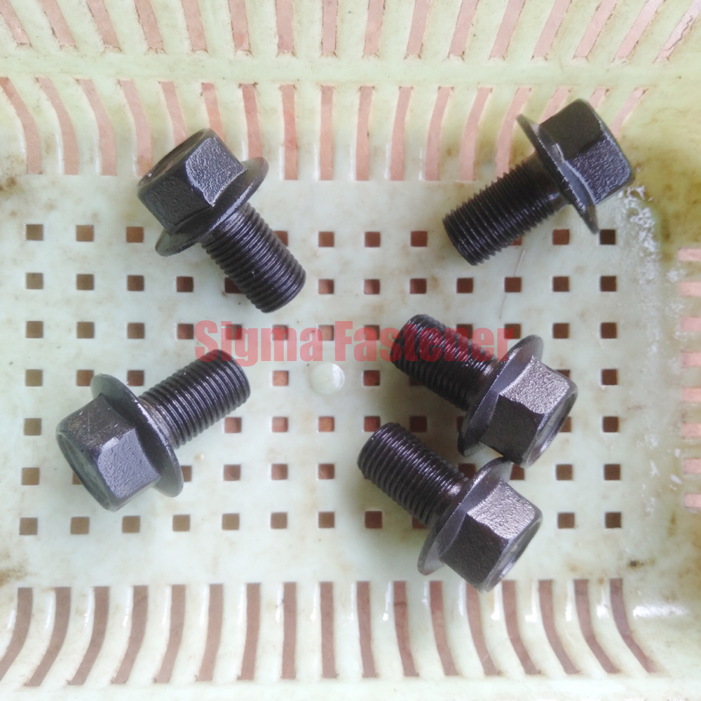Flange Bolt Baut Topi Hitam M12x1.25 (Baut 17) Halus Panjang 20-50 mm
