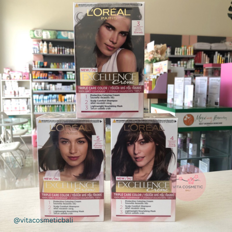 [11 WARNA] Loreal Paris Excellence Creme Hair Color Cat / Pewarna Rambut Loreal Semir