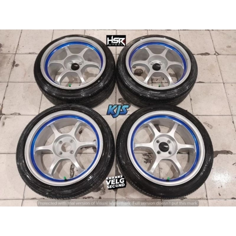 Velg Mobil Bekas Ring 17 Baut 4 ADVAN RG R17x7,5 Pcd 4x100 ET 40 + BAN 205 45 17 HankookSIAK(HSR) R1