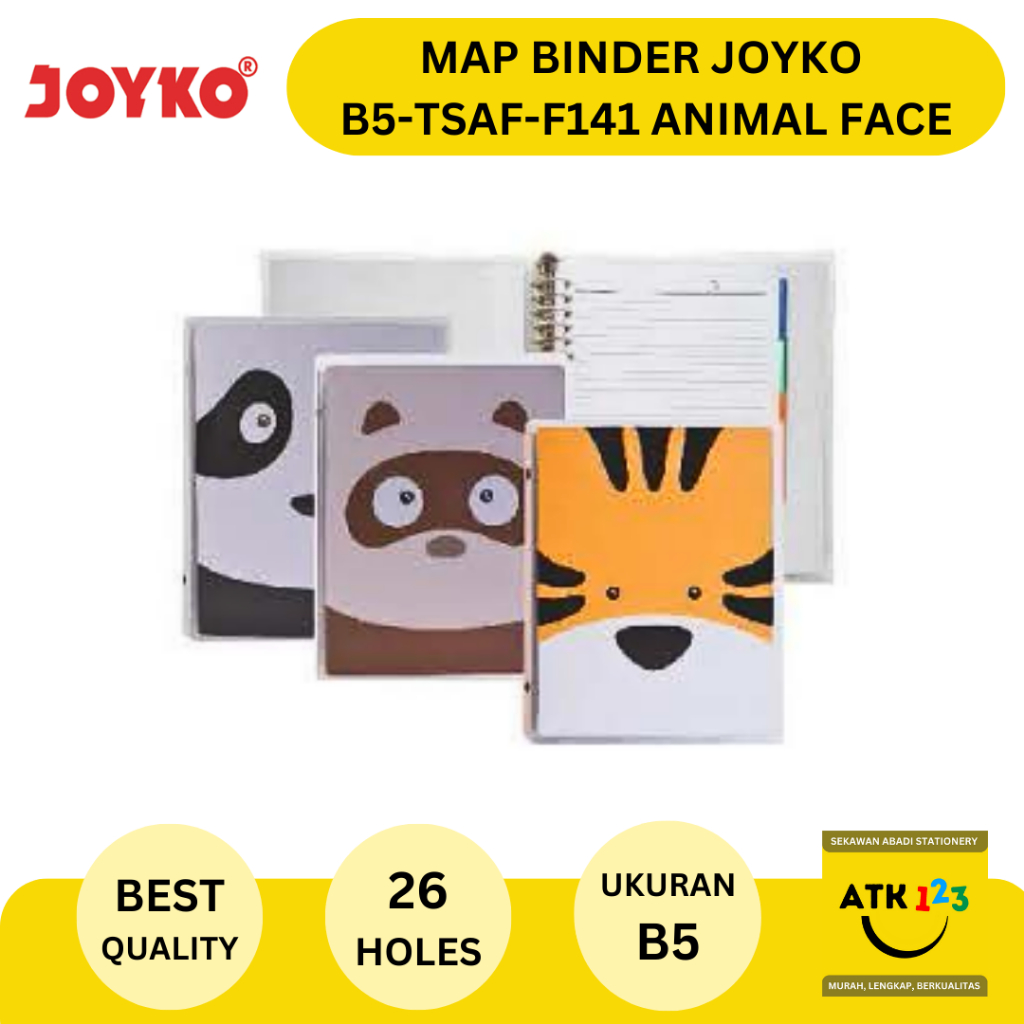 

Map Binder Buku Binder Kuliah Merk Joyko B5-TSAF-F141 Motif Animal Face