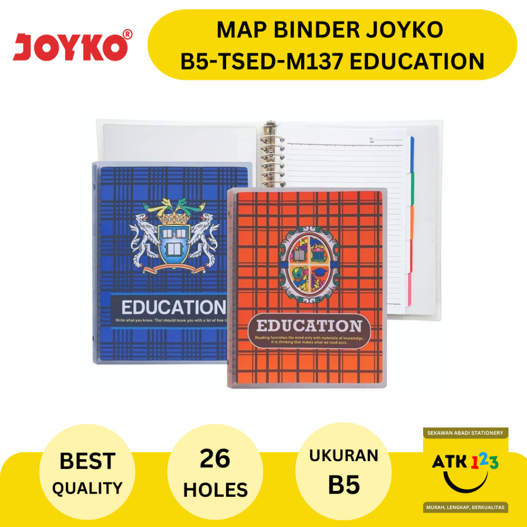 

Map Binder Buku Binder Kuliah Merk Joyko B5-TSAF-F141 Motif Education
