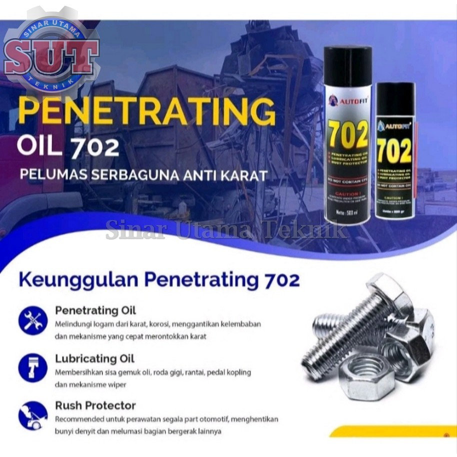 Autofit Penetrating oil 702 WD 40 Cairan anti karat perontok karat 500ml