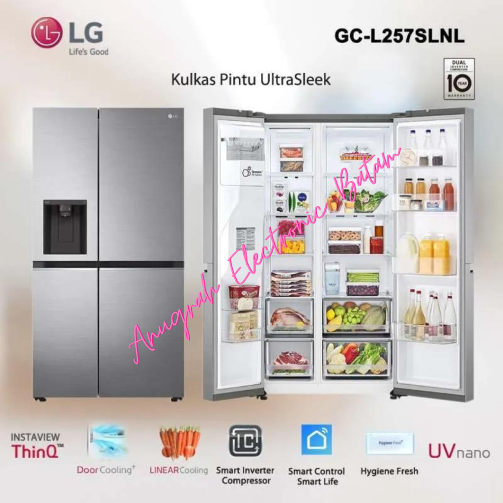 LG GC-L257SLNL Kulkas LG Side By Side GCL257SLNL GCL257 Dispenser BATAM