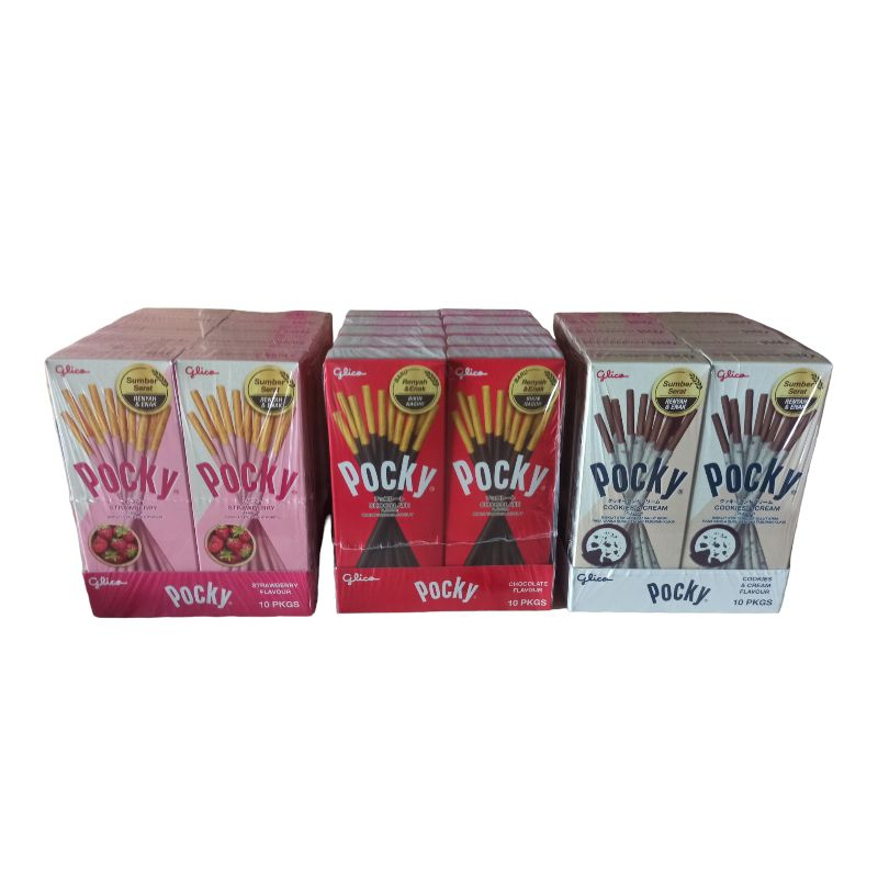 

pocky wafer stik pocky mini 1 pack isi 10 rasa cokelat 22gr strawberry 21gr cookies 20gr