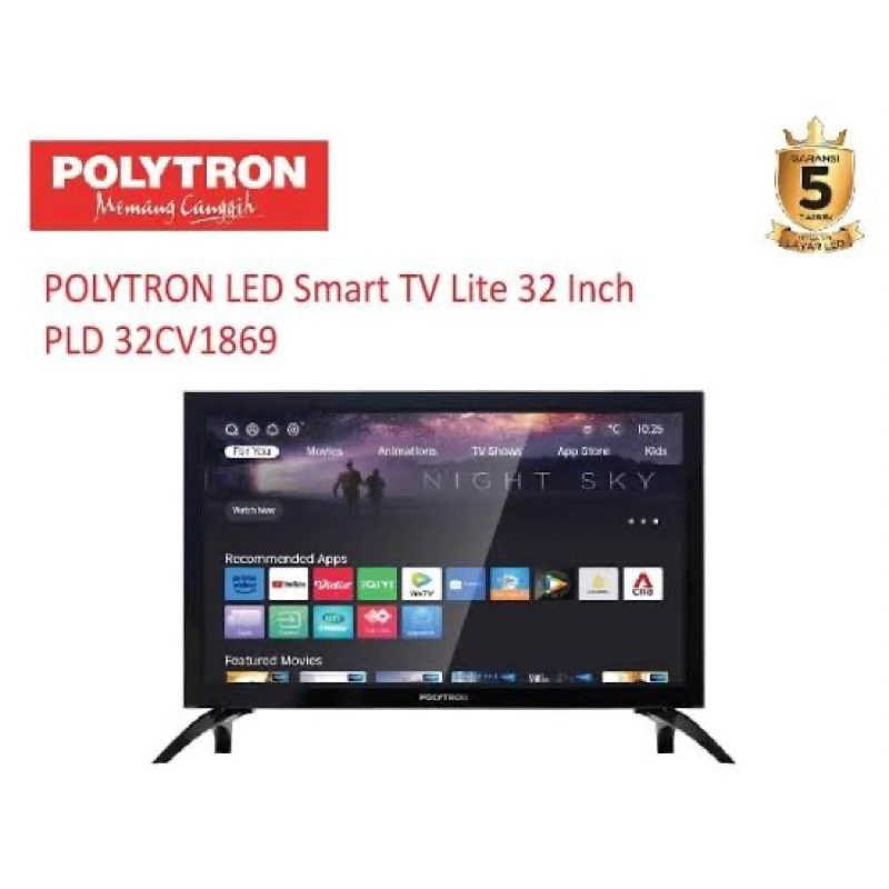 TV LED SMART MURAH POLYTRON 32" / LED POLYTRON 32" MURAH / LED SMART TV MURAH 32 INCH POLYTRON / SMA