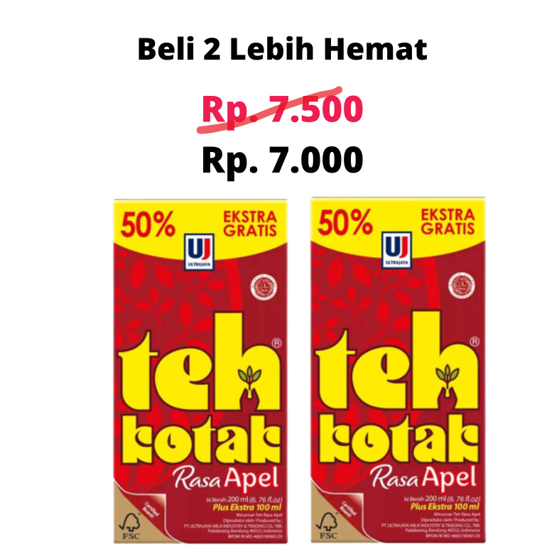 

Teh Kotak Rasa Apel 300 Ml Per 2 Pcs