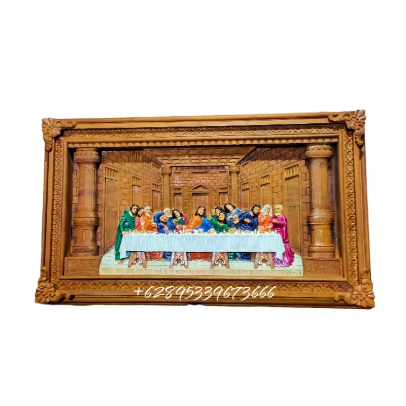 Pajangan Perjamuan Kudus Ukiran Kayu Jati Berkualitas