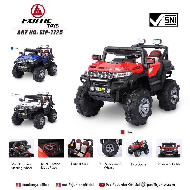 Mobil aki anak exotic EJP-7725+ NEW BAN KARET JOK KULIT