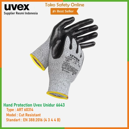Hand Gloves Protection Uvex Unidur 6643 / Sarung Tangan Anti Cutting Uvex / Hand Gloves Cut Resistan