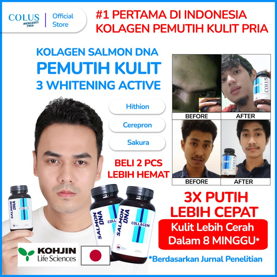 Colus Men Salmon DNA Pemutih Badan Pria Pemutih Kulit Pria  ORIGINAL GARANSI RESMI