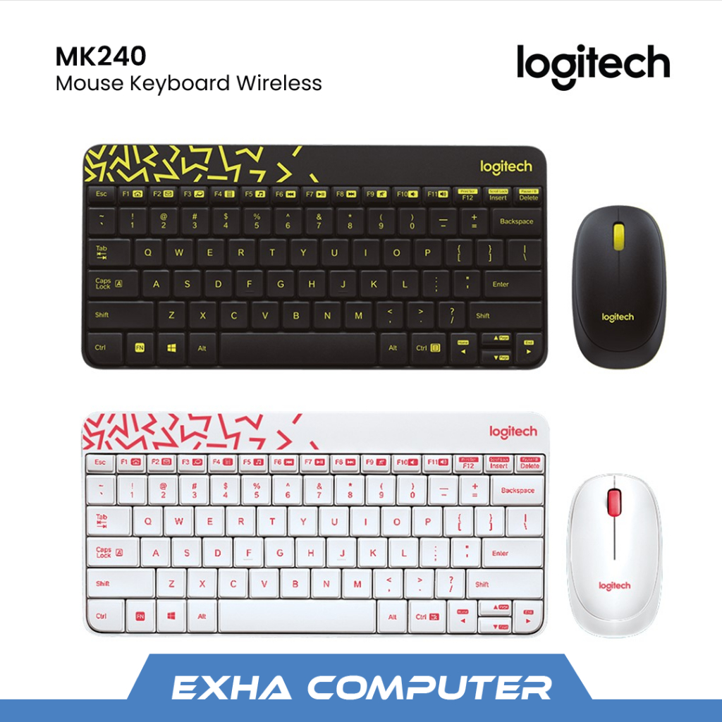 Keyboard Mouse Wireless Combo Logitech MK240 - Logitech MK 240