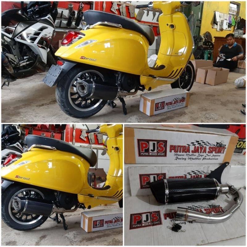knalpot custom remus for semua jenis vespa matic ( full system pnp )