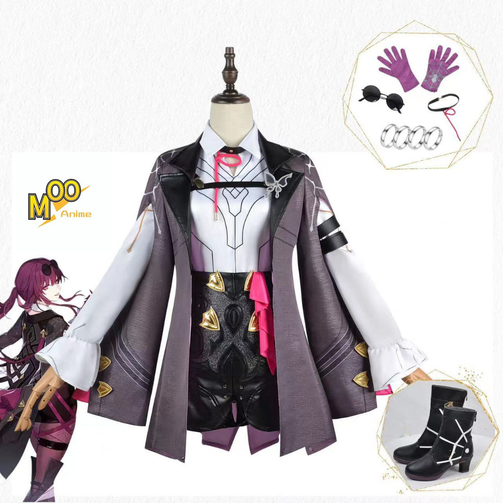 Honkai: Star Rail cosplay costume Kafka cosplay costume and wig and shoes Kafka Tembroidery style co