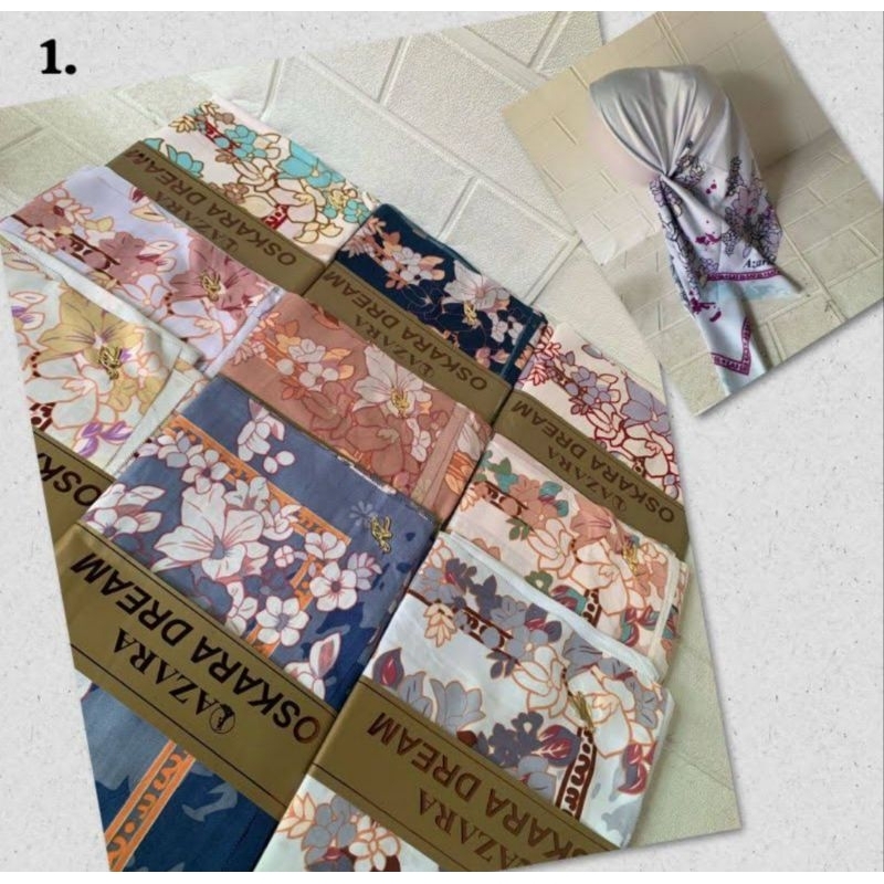 hijab motif segi empat azara