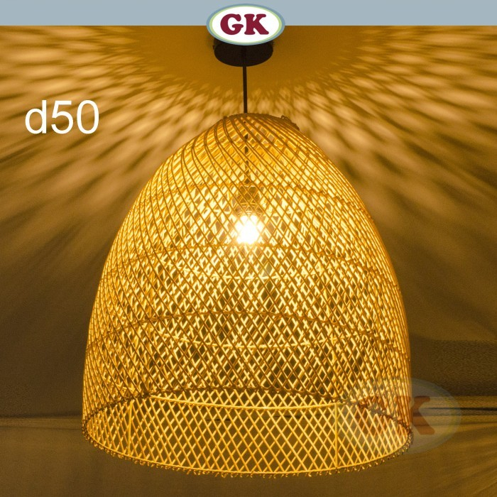 D50 lampu gantung meja makan dari rotan/ Rattan pendant lamp rf98