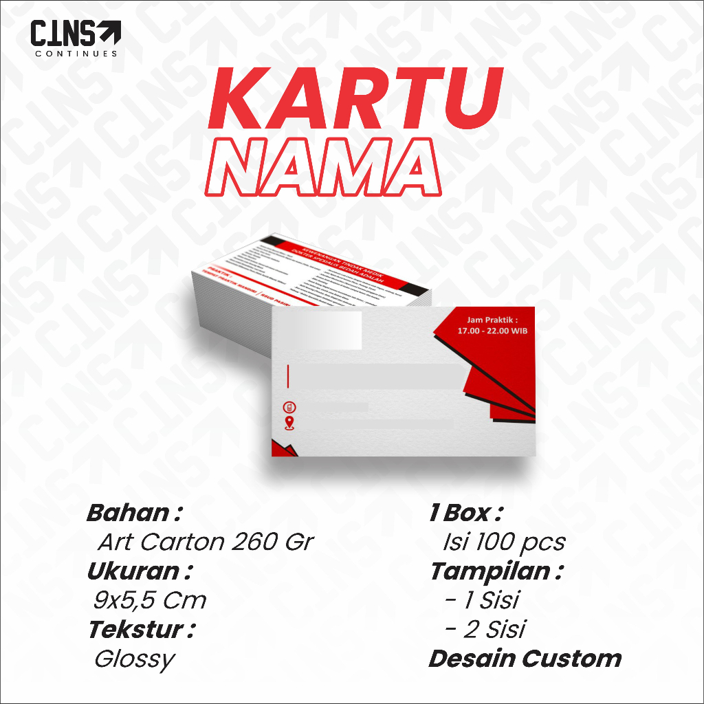 

Cetak Kartu Nama 1 Box Isi 100 Pcs Custom Desain
