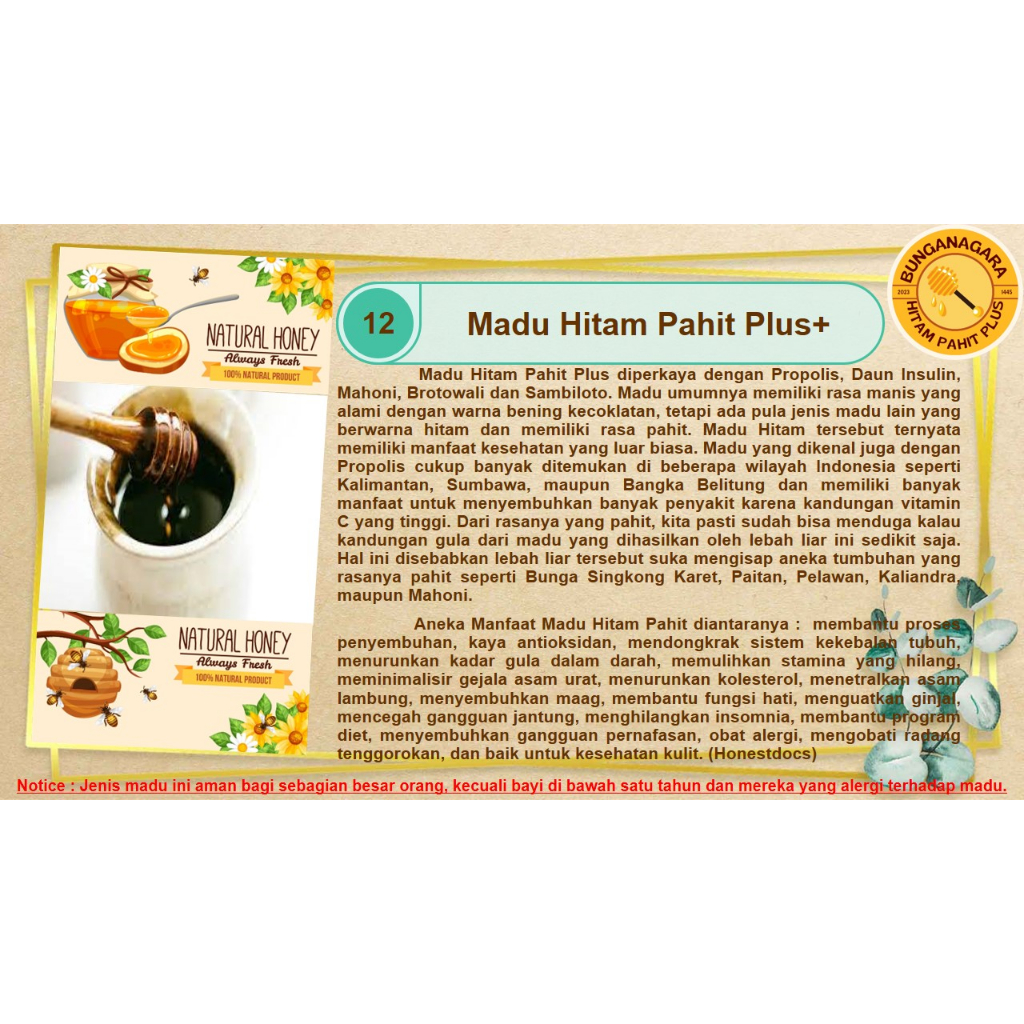 

MADU HITAM PAHIT PLUS+ ASLI HUTAN ALAM INDONESIA 300 ML BUNGANAGARA PURE HONEY