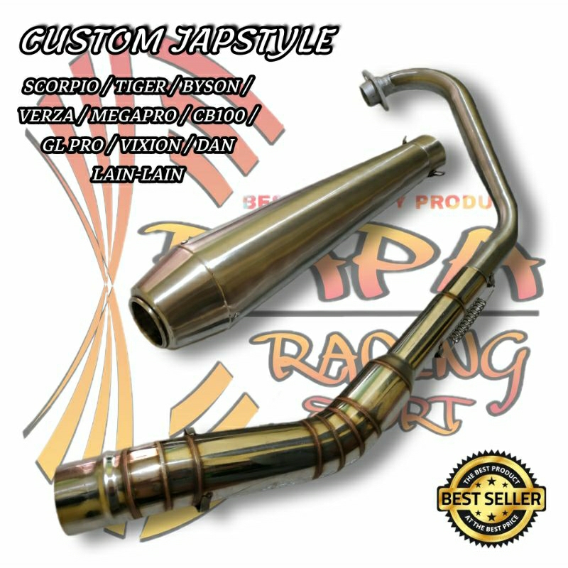 Knalpot Custom Japstyle Scorpio Tiger Byson Megapro Vixion CB150R XSR155 CBR150R Jupiter mx Xabre MT