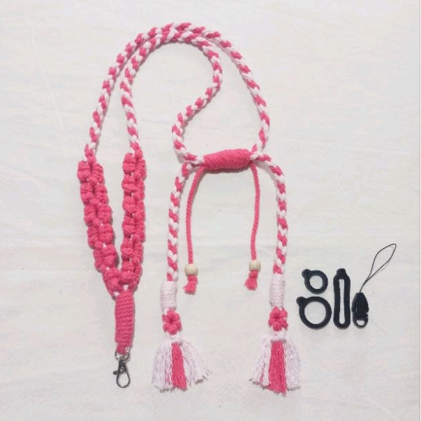 Lanyard pod | pods strap (free O-ring) | Lanyard id card | phone strap macrame adjustable