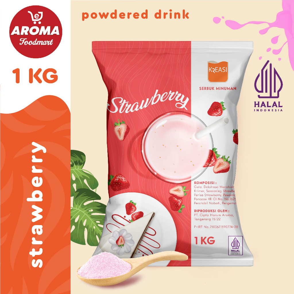 

Kreasi Bubuk Strawberry Powder 1 KG / Minuman Serbuk Stroberi 1 KG