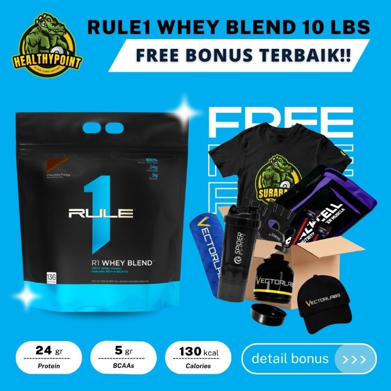Rule 1 Whey Protein 10 Lbs Isolate Blend R1 Rule1 Hydrolyzed Protein Blend 10lbs