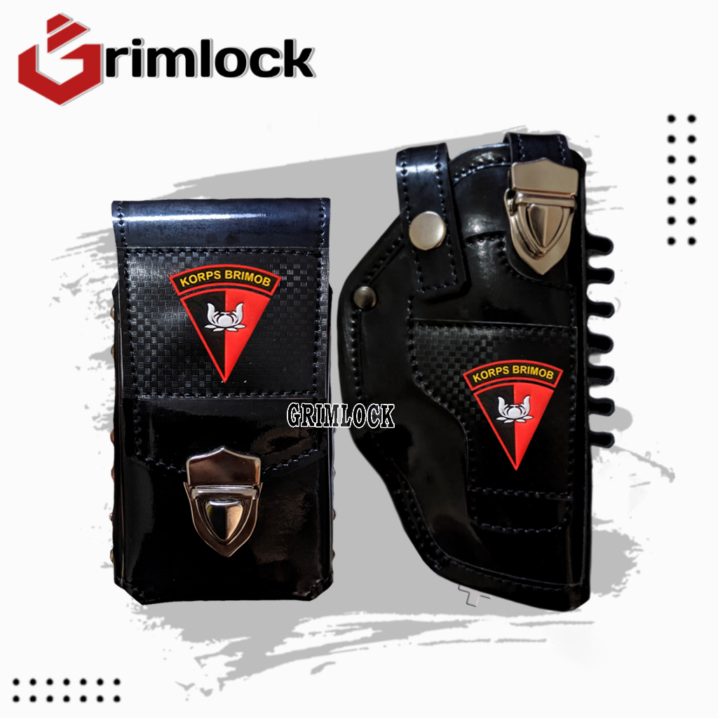 Sarung Pistol Hitam Brimob / Lp 04 / Hp Double