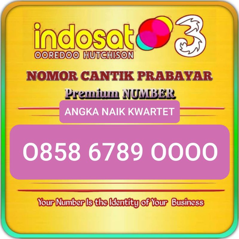 Nomor Cantik Indosat 6789 kwartet 0000