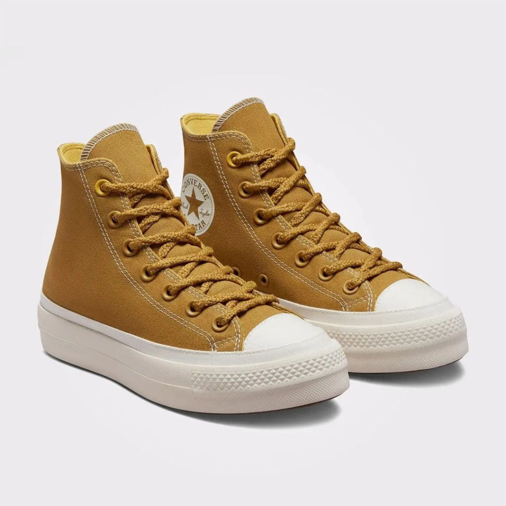 Sepatu sneakers wanita original Converse CT AS High Lift Platform Workwear Yellow Egret Women