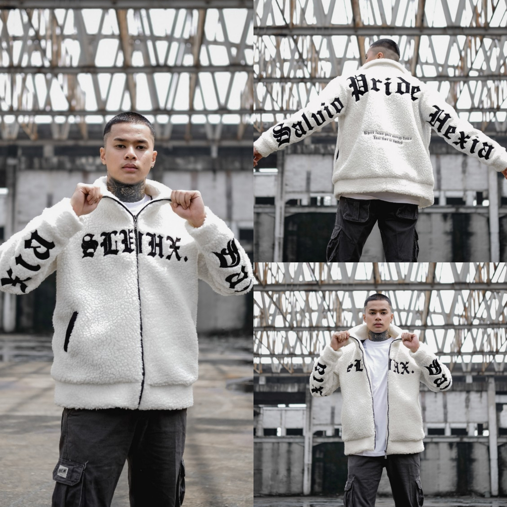 Sherpa Jacket Full Bordire Army Tebal Original GNS / SLVHX -Jaket Bulu Pria Wanita