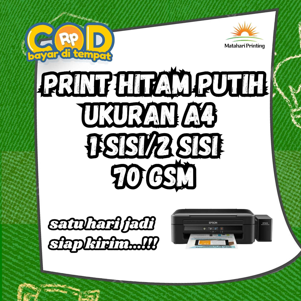 

PRINT A4 70 gsm/ Cetak Kertas A4 70 gsm , Buku, Makalah, Skripsi, Tugas, Soal A4 BW/COLOR/Jasa Print Karawang