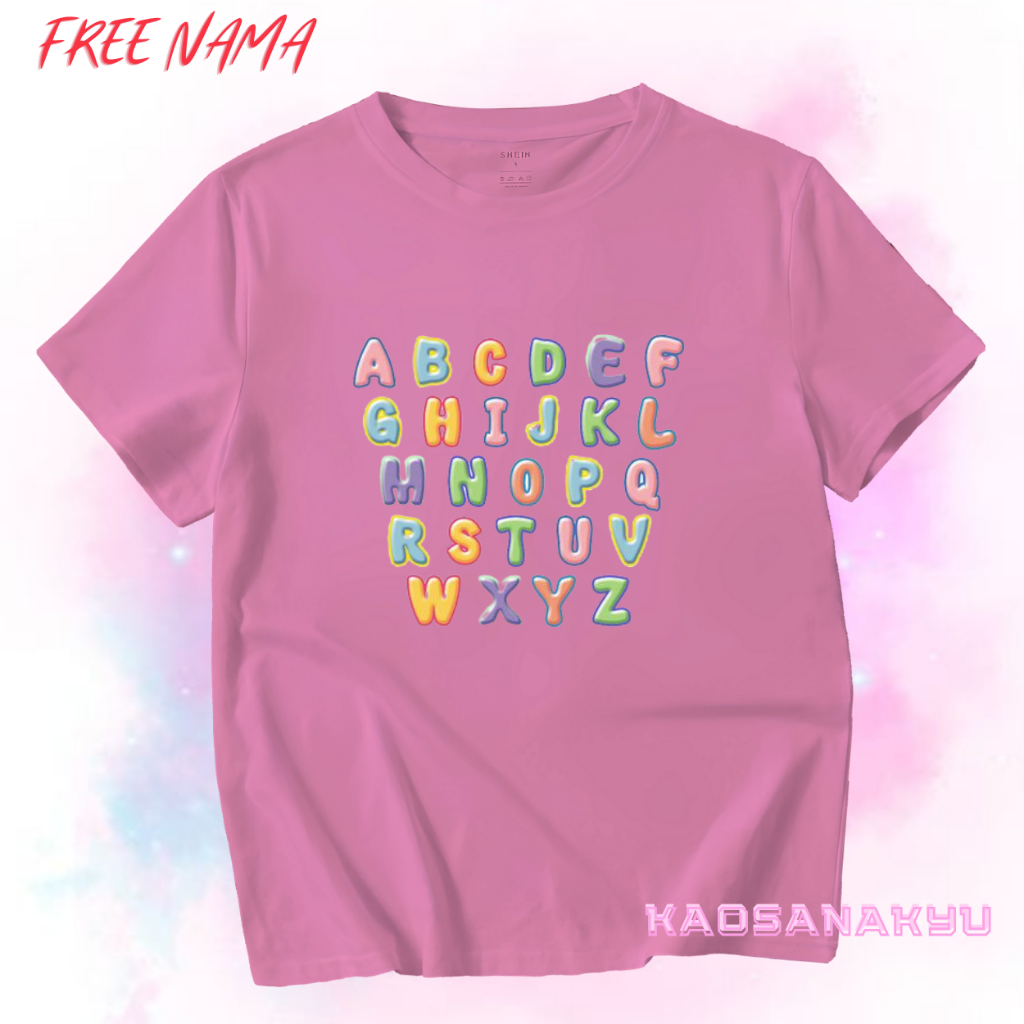 KAOS ANAK PENDEK GAMBAR HURUF HIJAIYAH TERLARIS