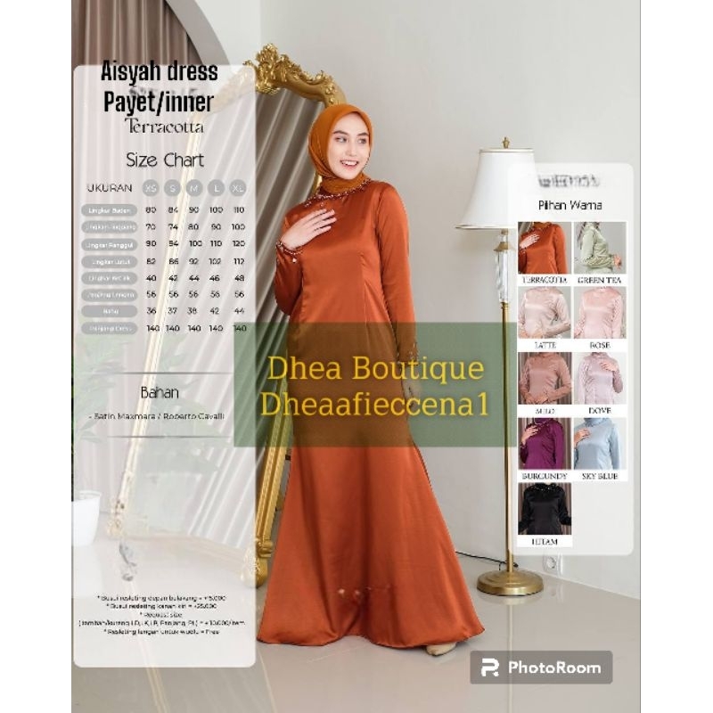 DHEA BOUTIQUE/DHEAAFIECCENA/DRESS DUYUNG PAYET/(BISA REQUEST SIZE)INNER DRESS/AISYAH DRESS PAYET/DRE