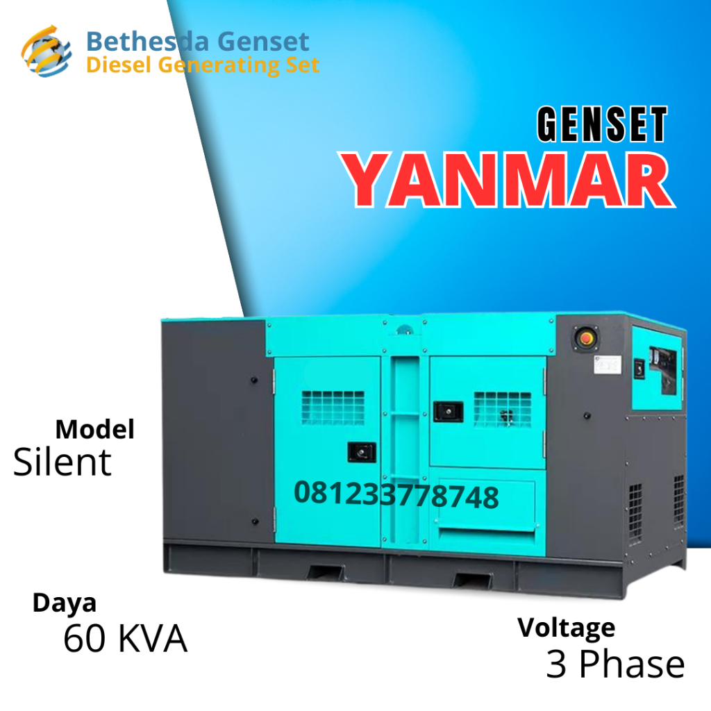 Genset Silent 60 Kva Diesel Genset Yanmar 60 Kva 3 Phase