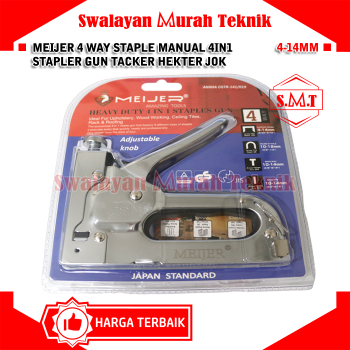 

MEIJER 4 Way Staples Manual 4in1 Stapler Gun Tacker 4-14mm Hekter Jok