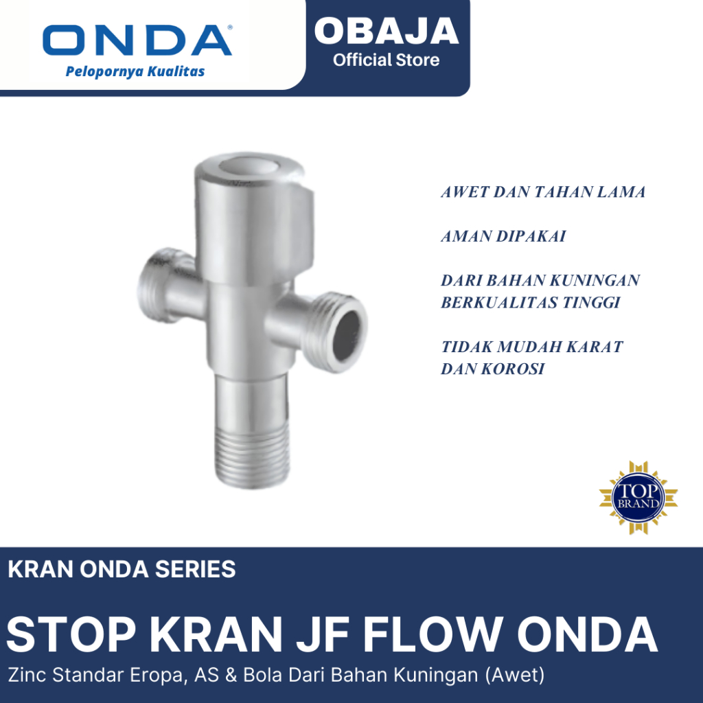 Onda Stop Kran JF FLOW / Stop Kran Shower WC Closet JF FLOW 1/2 Inch Onda