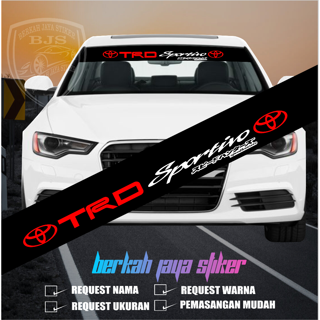 STIKER KACA DEPAN MOBIL TRD SPORTIVO STICKER KACA CUSTOM