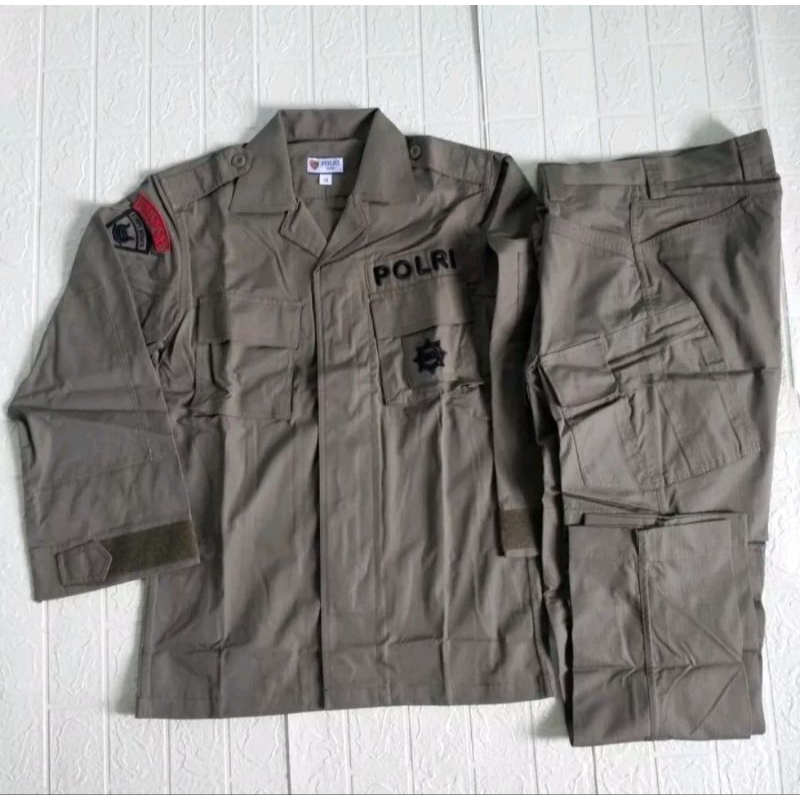 Seragam Pdl Hijau Jatah Polri Tactical Brimob