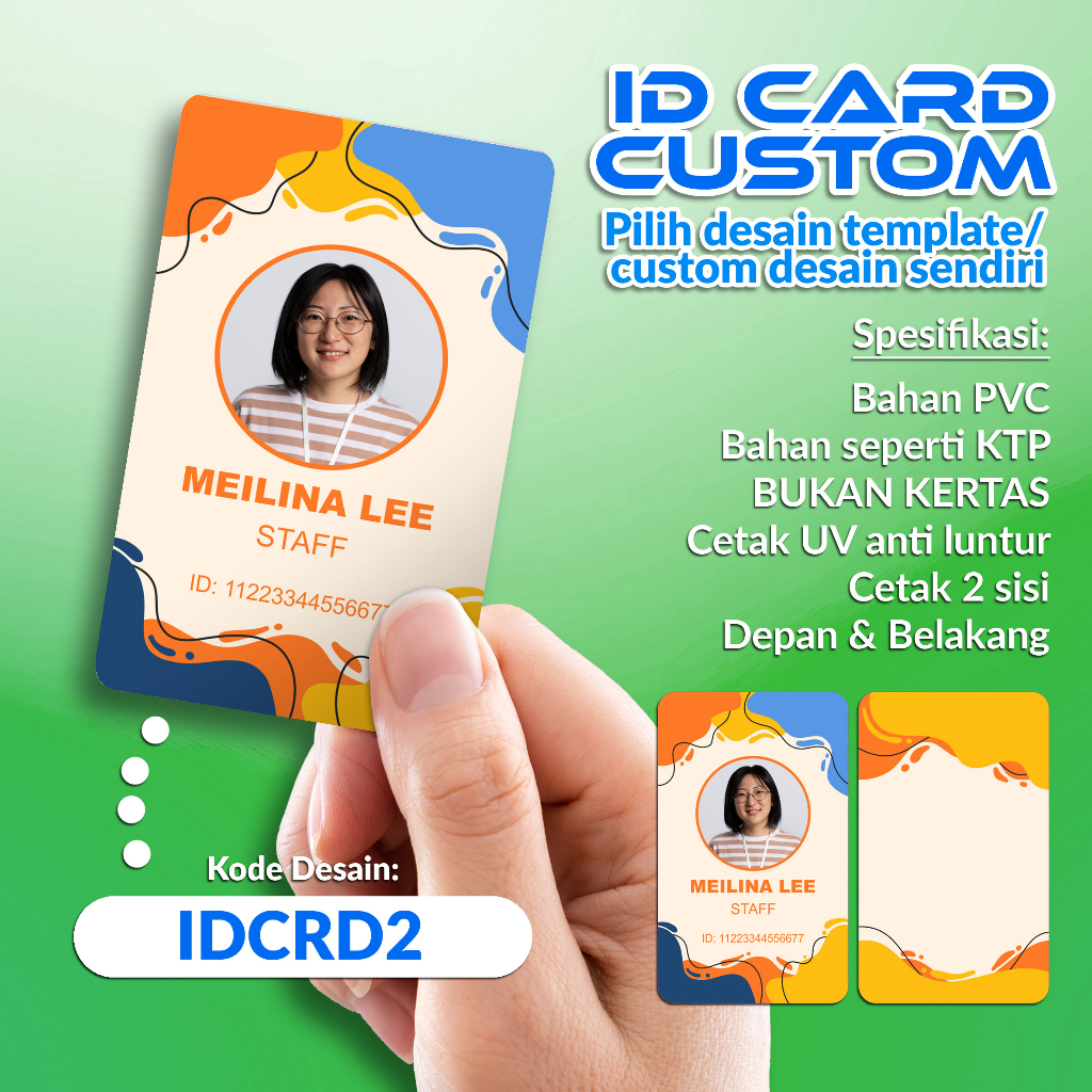 

KARTU ID CARD / KARTU TANDA PENGENAL BAHAN PVC CUSTOM - Bahan Kartu PVC BUKAN KERTAS Custom