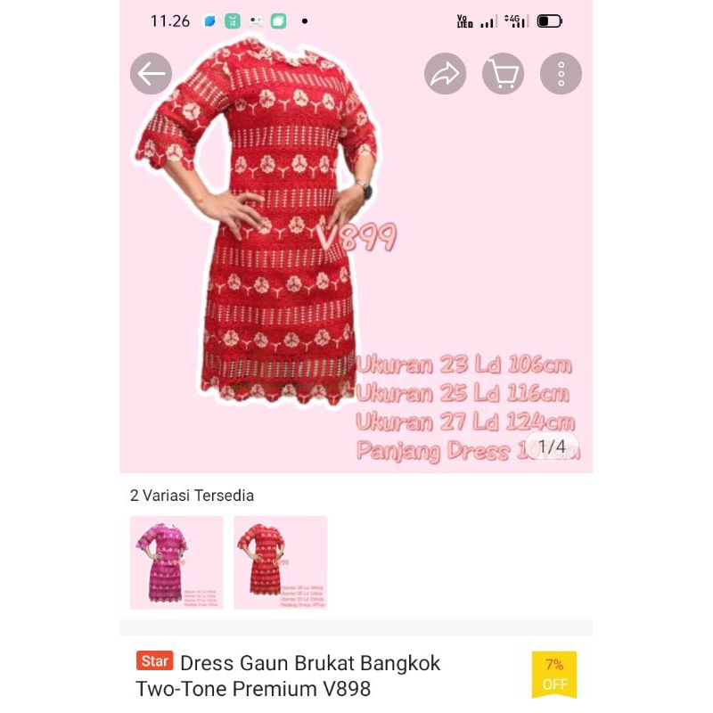 dress gaun brokat Bangkok two-tone premium v899