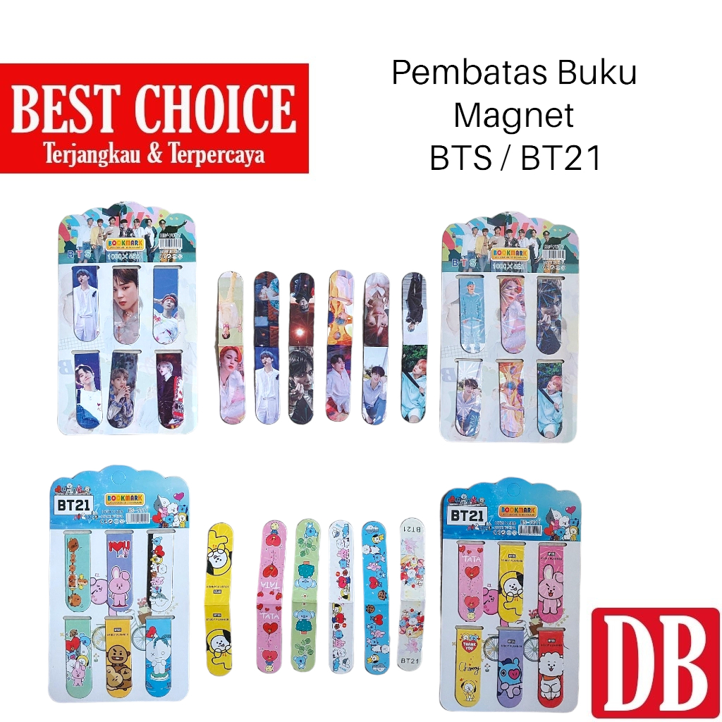 

Pembatas Buku Magnet / Magnet Bookmark Fancy Lucu BTS / BT21