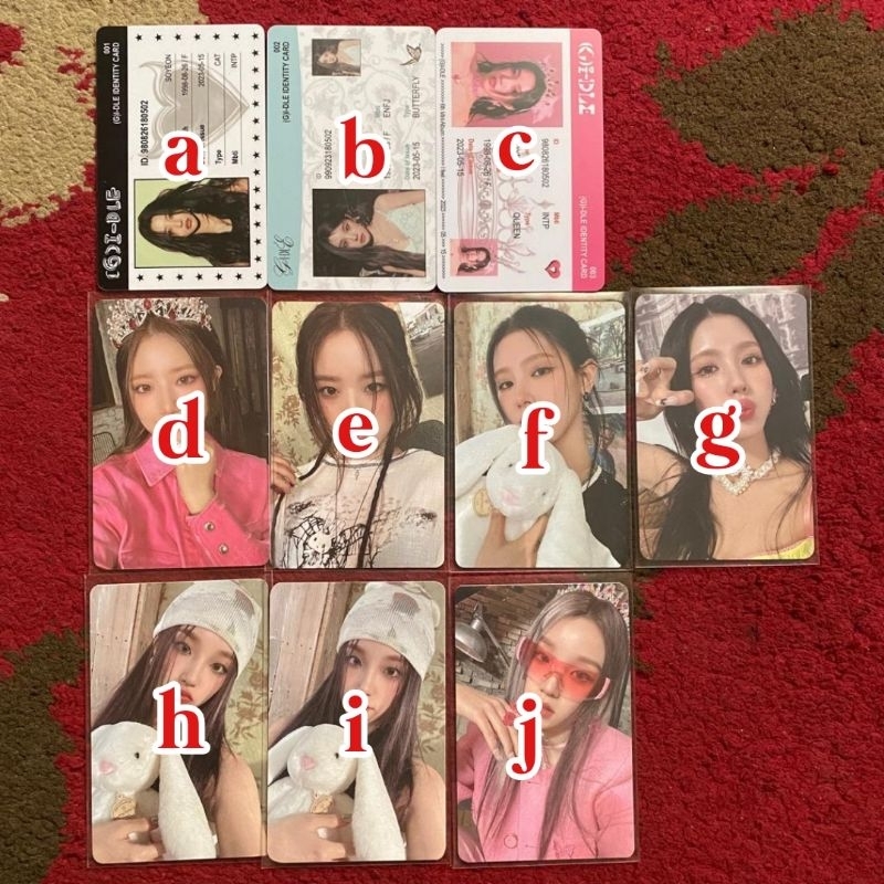 PHOTOCARD PC POKA GIDLE IDLE I FEEL QUEENCARD ALLERGY ALBUM QUEEN BUTTERFLY CAT JEWEL VERS MIYEON SH