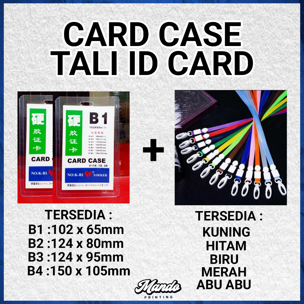 

ID Card Plastik + Tali id card tebal papan name tag mika B1 B2 B3 B4