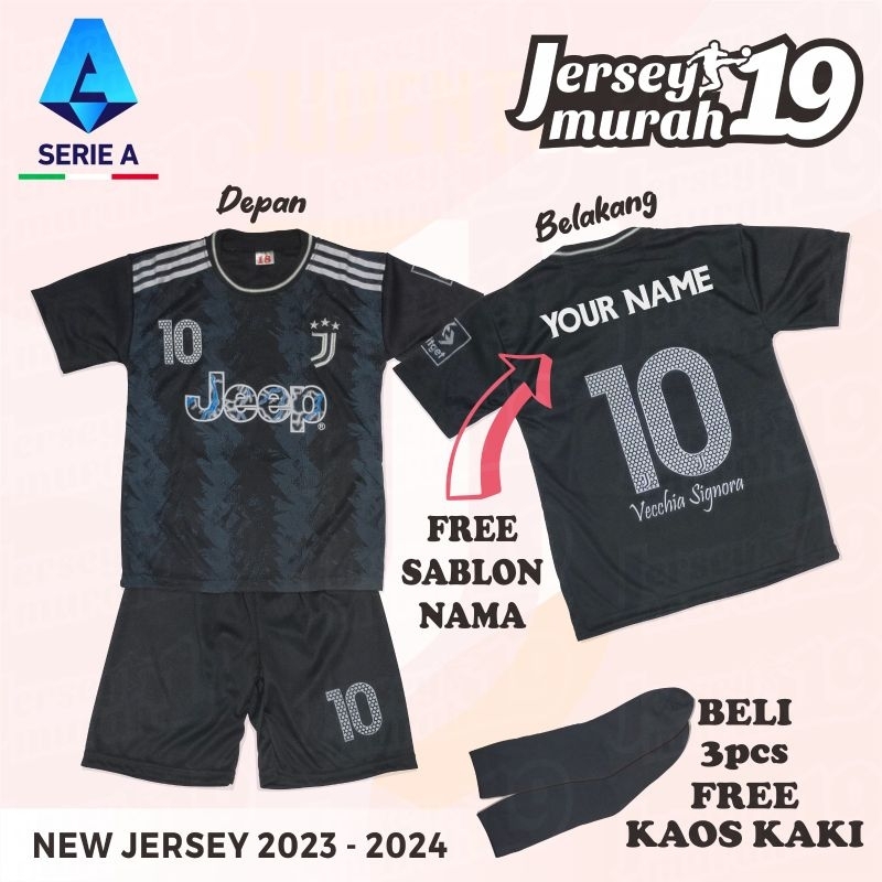 SETELAN BAJU BOLA JUVENTUS 2023/2024 UNTUK ANAK ANAK 0-15 TAHUN KEATAS {BISA COD}